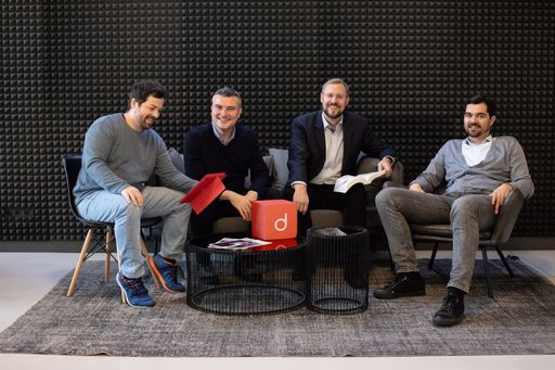  Die Geschäftsleitung von domonda im Gespräch. Erik Unger, Mathias
Kimpl, Stefan Spiegel, Michael Haller (von links nach rechts)