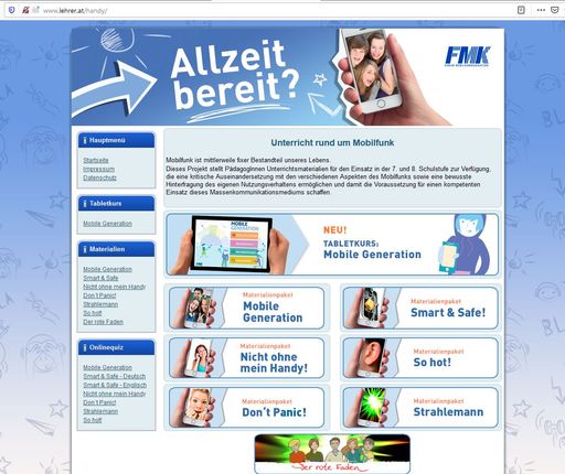 Umfangreiches Unterrichtsmaterial unter
www.lehrer.at/handy