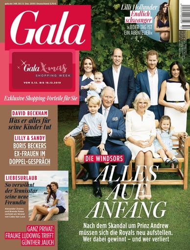 GALA Cover 50/2019 (EVT: 5. Dezember 2019). Weiterer Text über
ots und www.presseportal.de/nr/6106 / Die Verwendung dieses Bildes
ist für redaktionelle Zwecke honorarfrei. Veröffentlichung bitte
unter Quellenangabe: "obs/Gruner+Jahr, Gala"