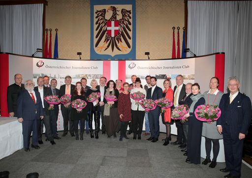  Dr. Karl Renner - Publizistikpreis 2019: Alle
Preisträger, Nominierte und Laudatoren im Wappensaal des Wiener
Rathauses