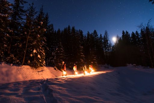 Vorschau Bild von "Magischer Moment" im Naturpark Dobratsch. Motto:
"Winter im Naturpark unplugged". Eine geführte Nachtwanderung ohne
Handy und künstlichem Licht zum urigen Almgasthof Hundsmarhof. Am
Weg erfährt man jede Menge interessante Geschichten rund um den
Naturpark Dobratsch.