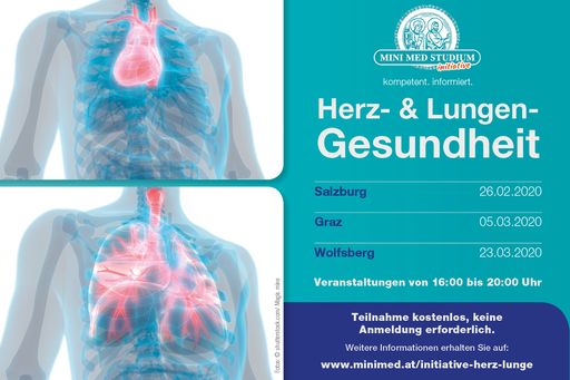 Gesammelte Informationen zur MINI MEDinitiative für
Herz- und Lungen-Gesundheit. © RMA Gesundheit | Der Abdruck ist für
Pressezwecke honorarfrei.