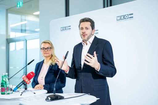 Vorschau Bild von Pressegespräch „Gründerboom hält an“: WKÖ-Präsident
Harald Mahrer und JW-Bundesvorsitzende Christiane Holzinger
präsentieren die Gründerzahlen für 2019.
