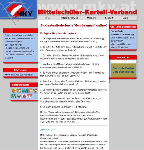 Screenshot einer Website