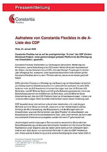  PI_Aufnahme von Constantia Flexibles in die A-Liste des CDP_24012020