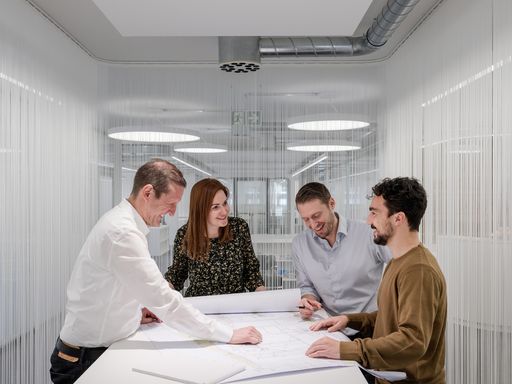 Vorschau Bild von Räumlich für die Integrale Planung mit BIM optimiert: die 2019
bezogenen Open Office Spaces von ATP Zürich.
