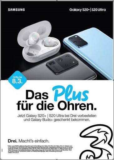 Die neue Samsung Galaxy S20 Serie jetzt bei Drei im
Vorverkauf.