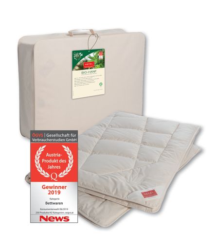  Auch bei der nachhaltigen Schutzhülle der
ökologischen Bettwaren setzt HEFEL ein Zeichen und verpackt ab
sofort mit umweltfreundliche Baumwolltaschen.