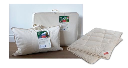 Vorschau Bild von Ab sofort sind Bio-Kissen und Bio-Decken von HEFEL
in umweltfreundliche, ungefärbte Baumwolltaschen verpackt. Ideal
auch zur weiteren Aufbewahrung.
