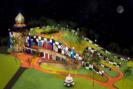  Hundertwasser Art Centre mit Wairau Maori Art
Gallery, Architekturmodell