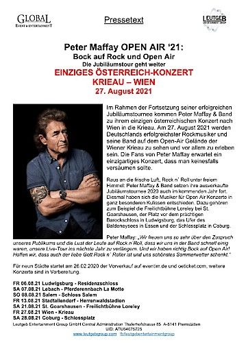 Vorschau Bild von Peter Maffay 27.08.2021 Krieau Wien