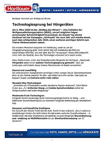 Vorschau Bild von Technologiesprung bei Hörgeräten