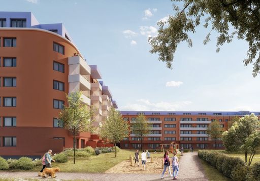 Parkansicht des Studentenheims Arsenal