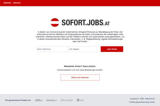 Das kostenlose Portal sofort.jobs.at hilft
Unternehmen und Arbeitsuchenden.