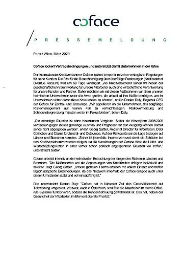 Vorschau Bild von PA Coface COVID-19