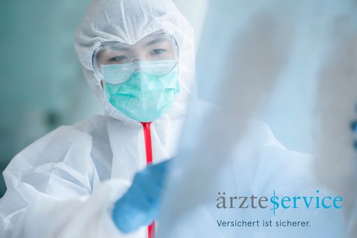  Ärztin, Schutzbekleidung, freiwillige Helferin,
Haftpflichtversicherung, Ärzteservice