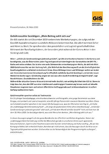 Vorschau Bild von Presseaussendung: "Gebührenzahlter bestätigen: 'Mein Beitrag zahlt sich aus'"