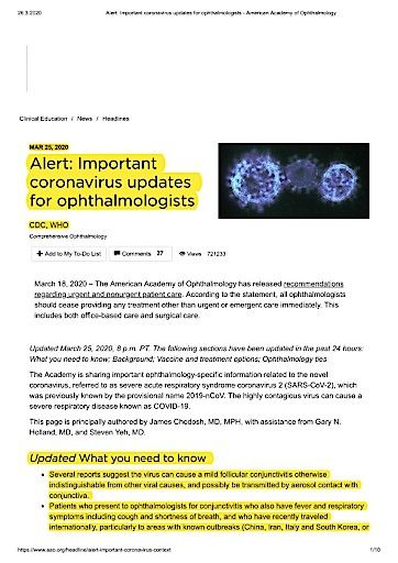 Vorschau Bild von Mitteilung der Amerikanischen Akademie für Augenheilkunde im Original (American Academy of Ophthalmology)