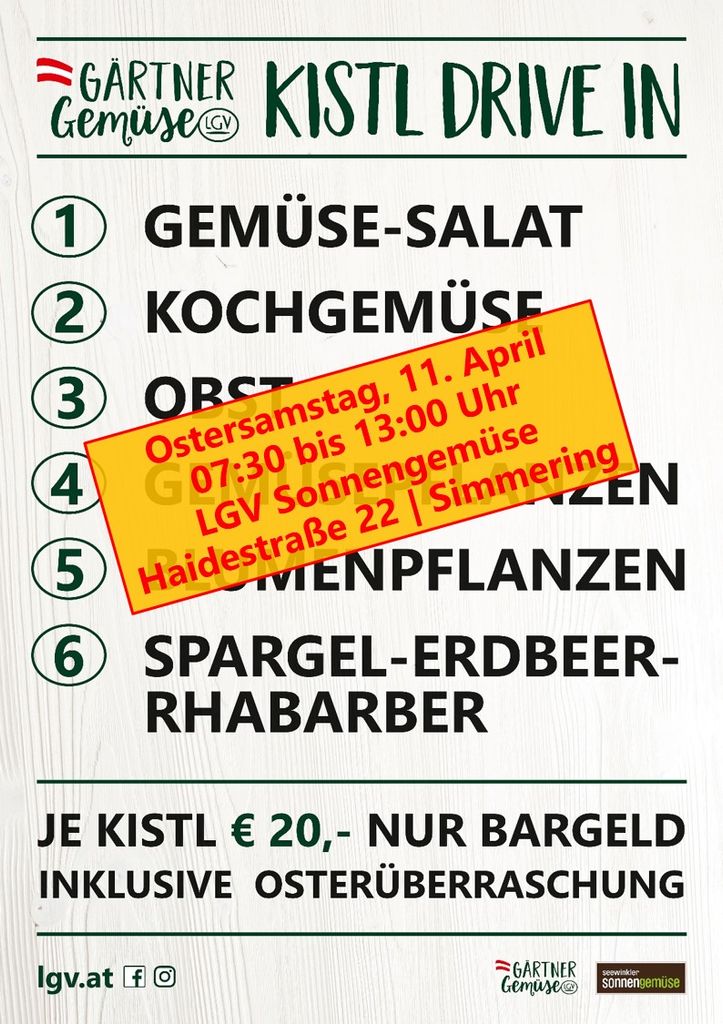 LGV Sonnengemüse und die Wiener Gärtner laden am Ostersamstag zum Boxen