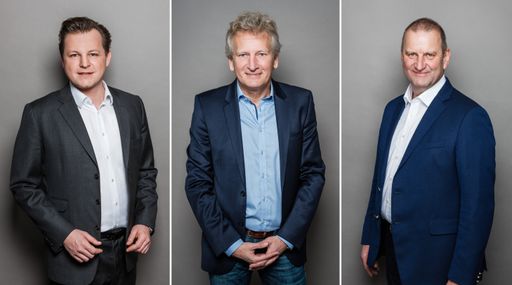 Künftiger bz-Geschäftsführer Gerhard Riedler
(Mitte) mit den RMA-Vorständen Georg Doppelhofer (li.) und Gerhard
Fontan (re.)