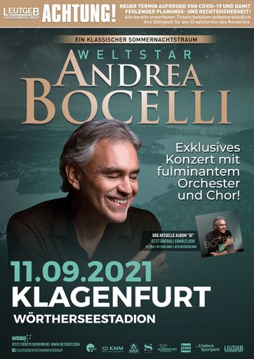 Vorschau Bild von Konzertverschiebung aufgrund von Covid-19 ANDREA
BOCELLI | Wörthersee Stadion Klagenfurt