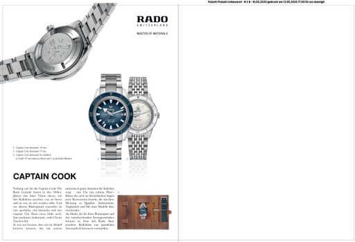 Schweizer Uhrenhersteller RADO schmückt KURIER
freizeit