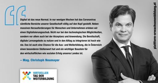 Vorschau Bild von Mag. Christoph Neumayer über das "neue Normal" in
der Erwachsenenbildung