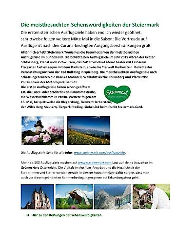 Vorschau Bild von Die meistbesuchten Sehenswürdigkeiten in der Steiermark - Ranking