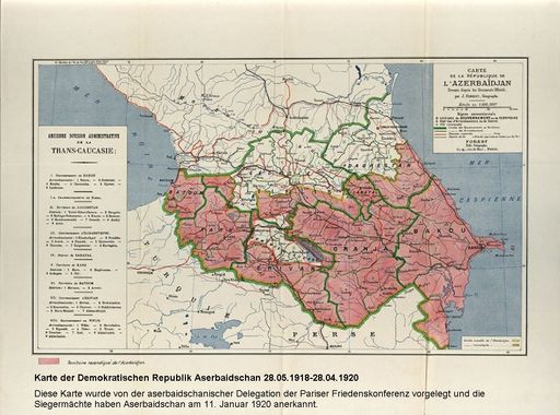 Vorschau Bild von Diese Karte wurde von der aserbaidschanischen
Delegation der Pariser Friedenskonferenz vorgelegt.