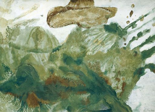Max Weiler, Vögelsberg (1977), Eitempera auf Leinwand