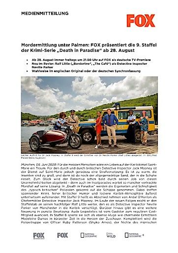 Vorschau Bild von Mordermittlung unter Palmen: FOX präsentiert die 9. Staffel der Krimi-Serie "Death in Paradise" ab 28. August (FOTO)