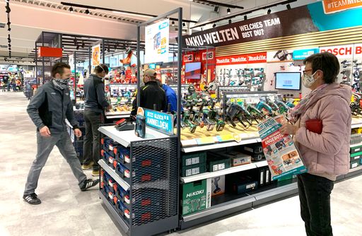 Vorschau Bild von Das neue Ladenlayout unterstützt den modernen
Charakter des Omnichannel-Werkzeugfachmarkts.