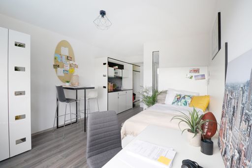 Vorschau Bild von Die STUWO Arsenal Apartments sind mit Zimmer, Küche, Bad und WC
ausgestattet