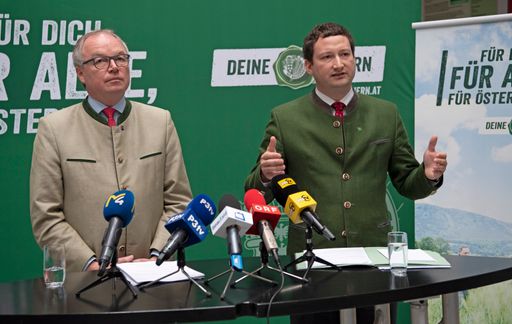  NÖ Bauernbundobmann LH-Stv. Stephan Pernkopf und Direktor Paul
Nemecek präsentierten die neue Kampagne „Für Dich, für alle, für
Österreich“.