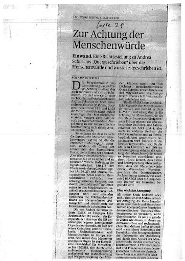 Vorschau Bild von Zur Achtung der Menschenwürde - diePresse, 4. Oktober 2019