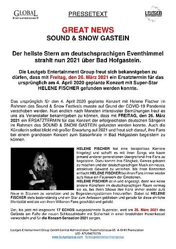 Vorschau Bild von Helene Fischer Ersatztermin