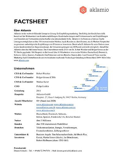 Vorschau Bild von aklamio Factsheet