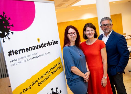 Vorschau Bild von >> Heute gemeinsam lernen, was Unternehmen morgen
stark macht << ist der Leitsatz der drei Initiator*innen von
#lernenausderkrise (von links nach rechts: Margit Berner, Katharina
Sigl, Thomas Dorner)