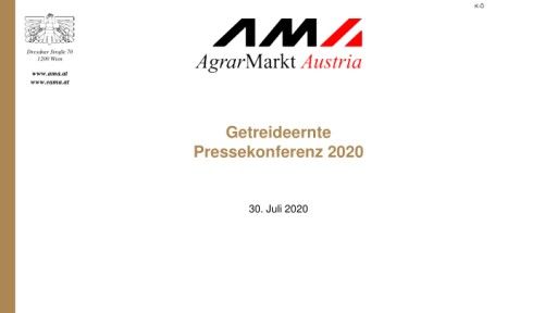 Vorschau Bild von Grafiken und Tabellen Getreideernte 2020