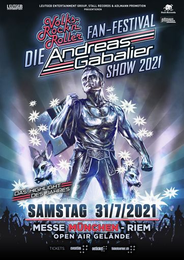 Konzertverschiebung: „DIE“ ANDREAS GABALIER SHOW
2021 in München | 365 - Die magische Zahl für alle
Volks-Rock´n´Roller Fans!