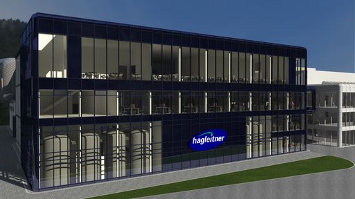 Vorschau Bild von Am Muttersitz baut Hagleitner doppelt, errichtet wird in Zell am
See außerdem eine zusätzliche Chemie-Fabrikationsstätte
(Drei-D-Visualisierung im Bild)