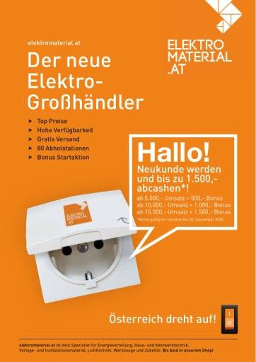 Lead Sujet Elektromaterial.at Kampagne der Frauenthal Handel Gruppe