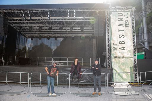  Die Initiatoren des "Mit Abstand Festivals" (von
links): Mike Sailer, Sonja Altenburger und Markus Klotz.