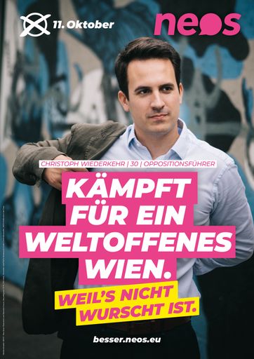 Plakat Christoph Wiederkehr, NEOS Wien