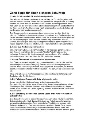  Präventionstipps für einen sicheren Schulweg