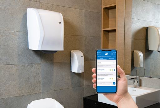 Vorschau Bild von Hygienespender liefern Anwendungsdaten, dabei geht
es um Abgabemenge, Füllstand und Energiestatus