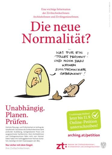Vorschau Bild von Der renommierte Cartoonist Rudi Klein unterstützt die zt:Kampagne und (über)zeichnet für uns. Die polarisierenden Sujets sorgen in Tageszeitungen, flankiert von TV- und Hörfunkspots sowie jeder Menge Onlineaktivitäten und Guerilla-Marketing-Aktionen für Gesprächsstoff mit dem Ziel maximale Aufmerksamkeit für dieses wichtige Thema zu erreichen. Danke für Ihre Berichterstattung.