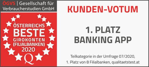 Vorschau Bild von ÖGVS Siegel für das Volksbank hausbanking - beste Banking App