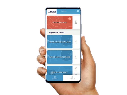 Vorschau Bild von Einstieg in das COVID-19-Trianing. Teil der
App-Übersicht.