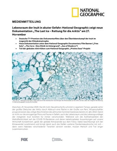Vorschau Bild von Lebensraum der Inuit in akuter Gefahr: National Geographic zeigt neue Dokumentation "The Last Ice - Rettung für die Arktis" am 27. November (FOTO)